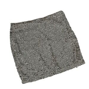 Forever 21 Contemporary Silver Sequin Mini Skirt Party Clubwear Size Small